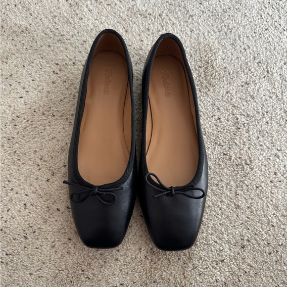 Madewell Black April Leather Flats - Picture 6 of 7